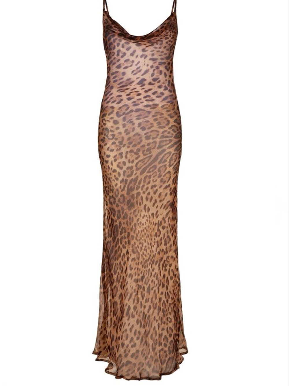 Victoria Secret Sheer Leopard Slip Maxi-Midi Dress